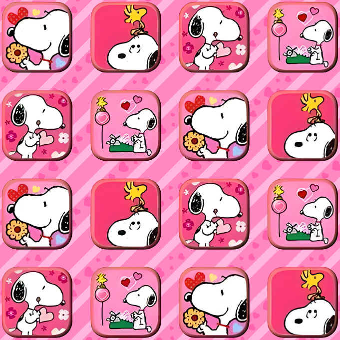 BRUSH ESTAMPADO SNOOPY CUADROS FONDO RAYAS ROSADAS