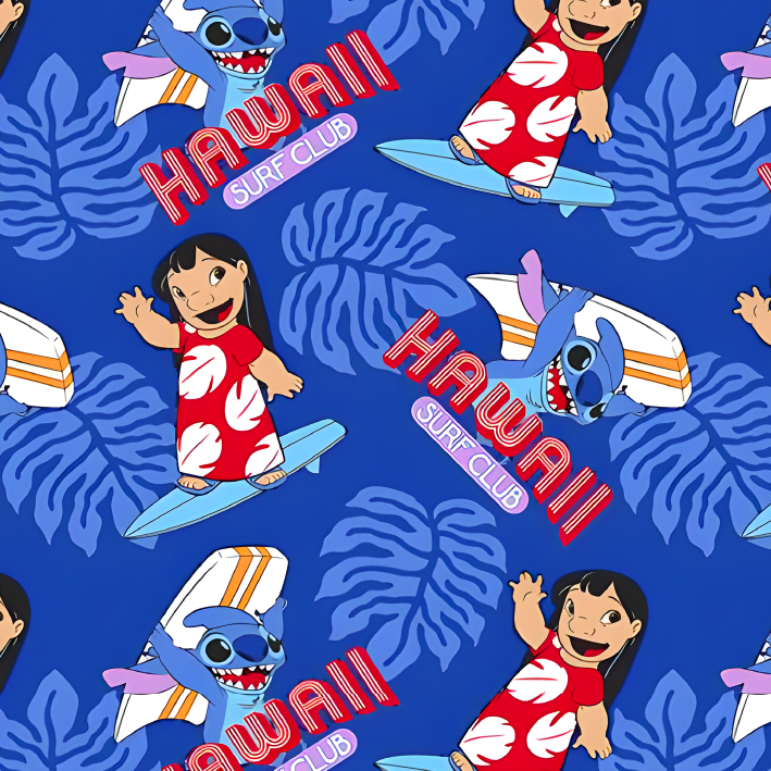 BRUSH ESTAMPADO STITCH Y LILO CON TABLAS DE SURF