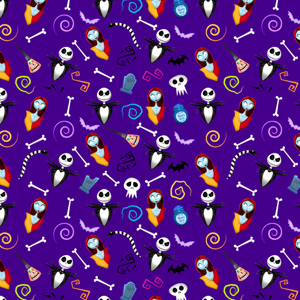 BRUSH ESTAMPADO JACK SKELLINGTON FONDO MORADO