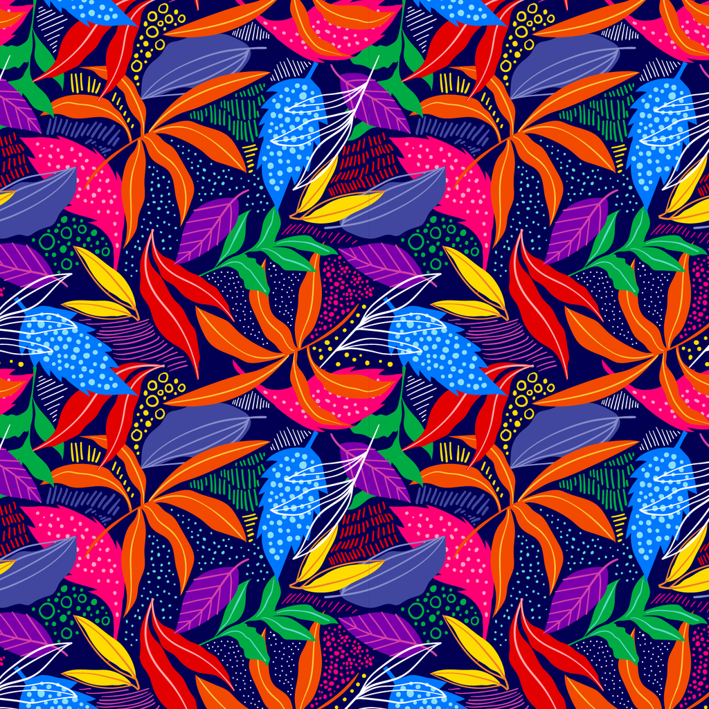 BRUSH ESTAMPADO COLLAGE HOJAS DE COLORES