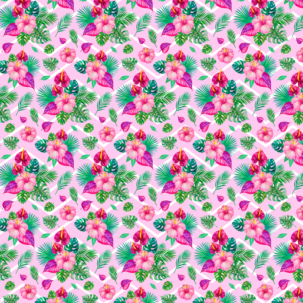 BRUSH ESTAMPADO TULIPANES ROSADOS FONDO ROSA