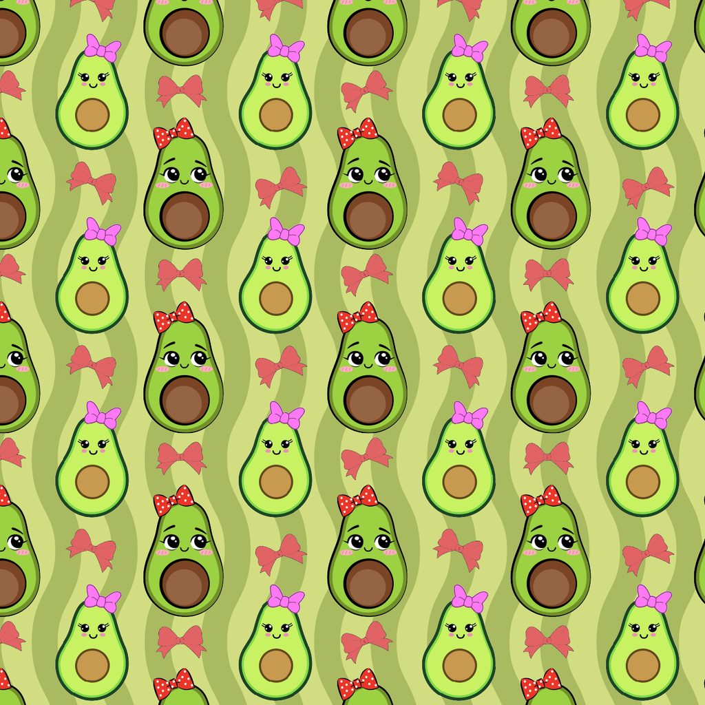 BRUSH ESTAMPADO AGUACATES & LAZOS FONDO VERDE