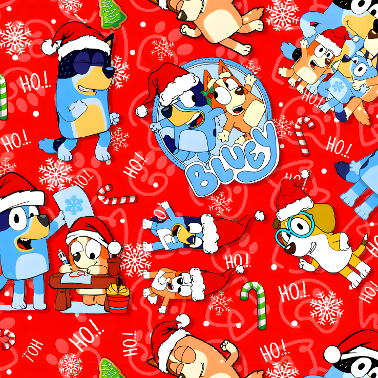 BRUSH ESTAMPADO NAVIDAD BLUEY ROJO