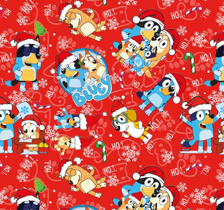 BRUSH ESTAMPADO NAVIDAD BLUEY ROJO