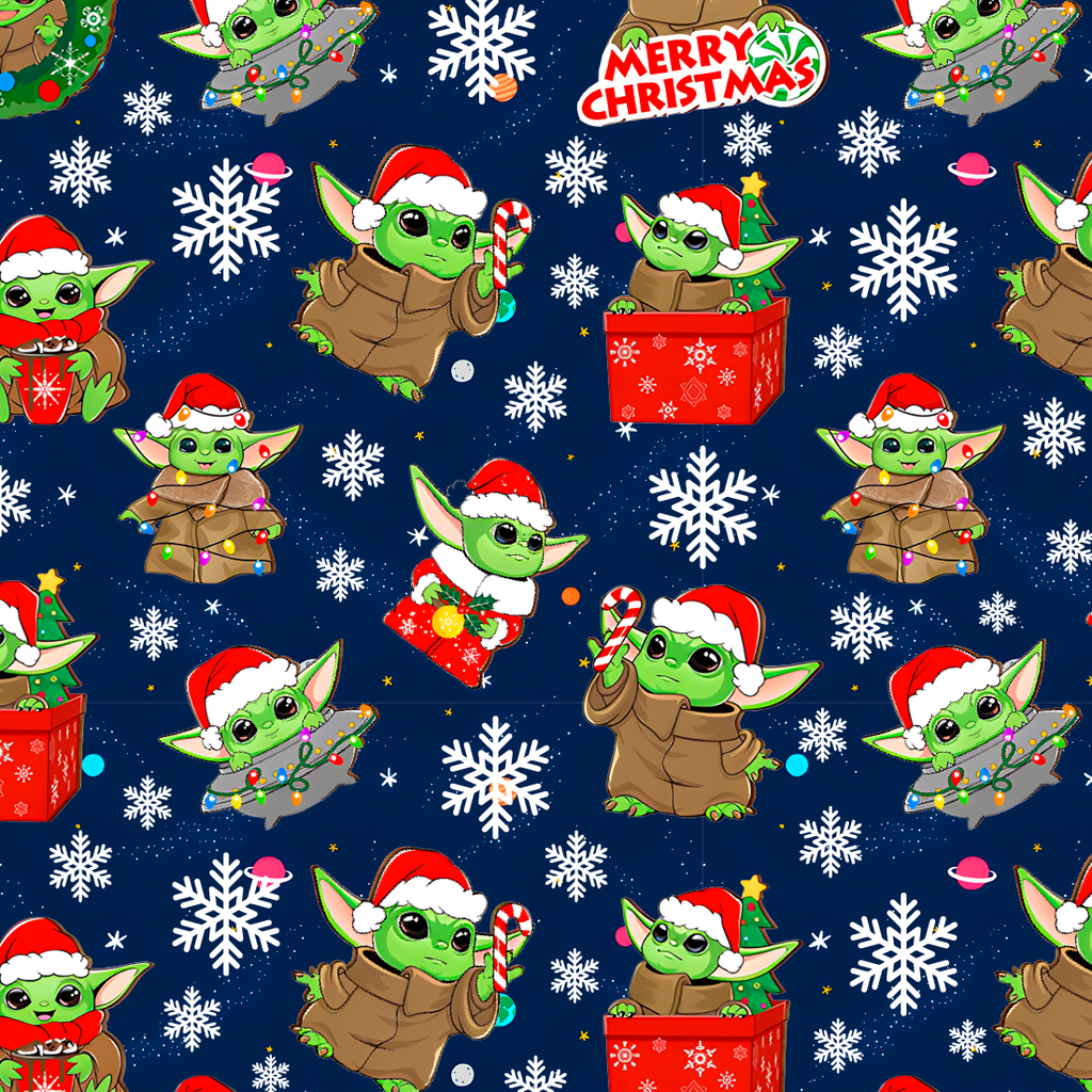 BRUSH ESTAMPADO BABY YODA NAVIDEÑO