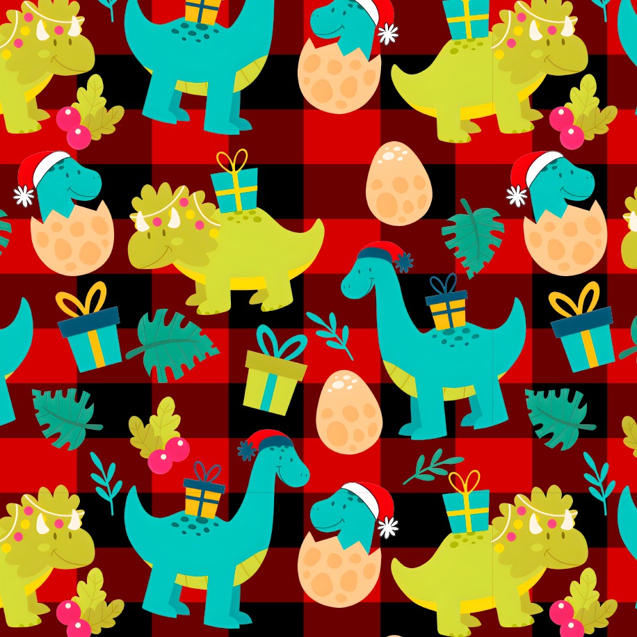 BRUSH ESTAMPADO NAVIDAD DINOSAURIOS NIÑOS