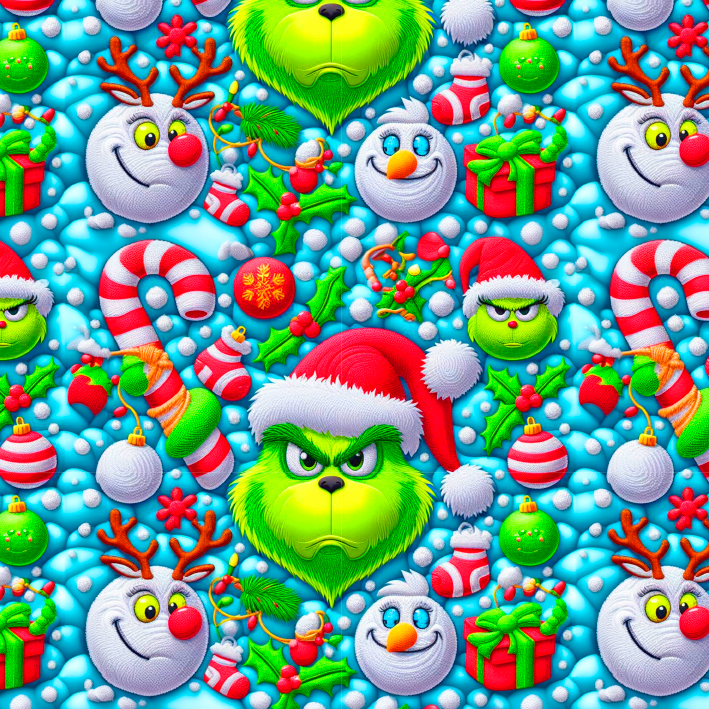 BRUSH ESTAMPADO GRINCH FONDO CELESTE