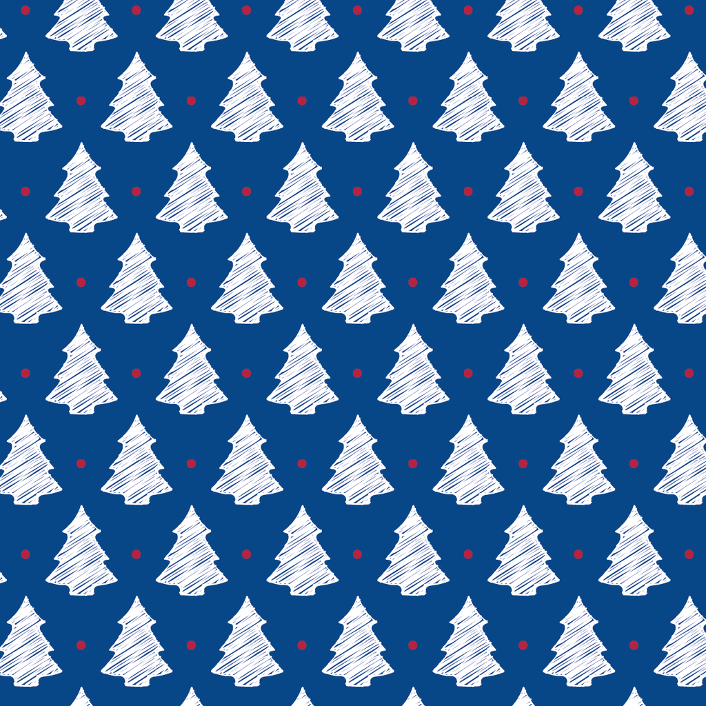 BRUSH ESTAMPADO ARBOLES DE NAVIDAD FONDO AZUL