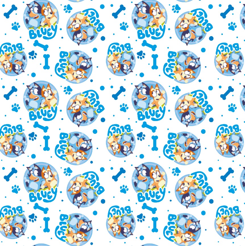 BRUSH ESTAMPADO BLUEY FONDO BLANCO