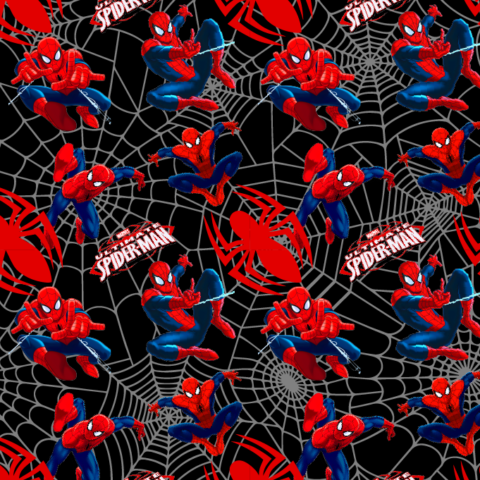 BRUSH ESTAMPADO SPIDER MAN FONDO NEGRO