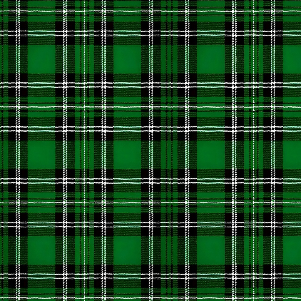 BRUSH ESTAMPADO CUADROS BLANCO CON VERDE