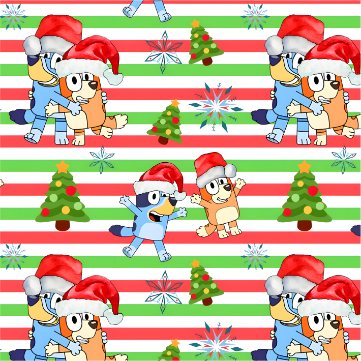 BRUSH ESTAMPADO NAVIDAD BLUEY RAYAS
