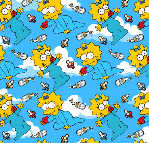 BRUSH ESTAMPADO MAGGIE SIMPSONS FONDO NUBES