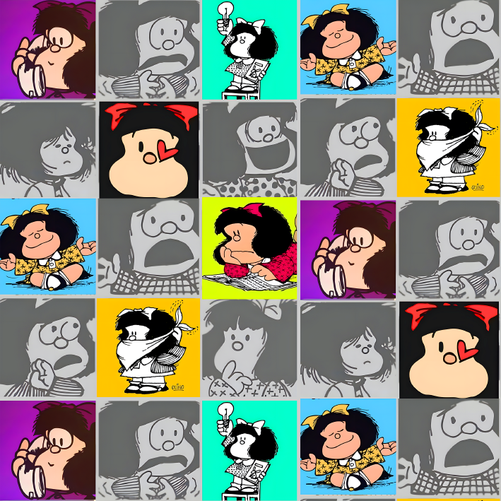 BRUSH ESTAMPADO MAFALDA FONDO COLORES