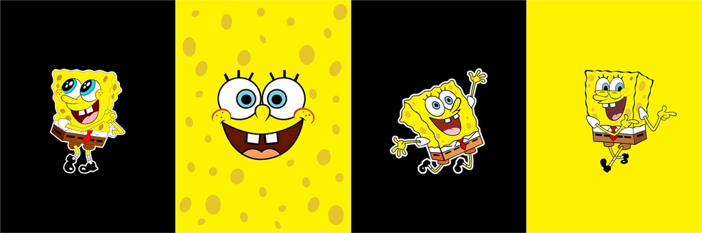 BRUSH ESTAMPADO FRENTES BOB ESPONJA AMARILLO & NEGRO NIÑO