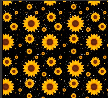BRUSH ESTAMPADO GIRASOLES FONDO ESTRELLAS