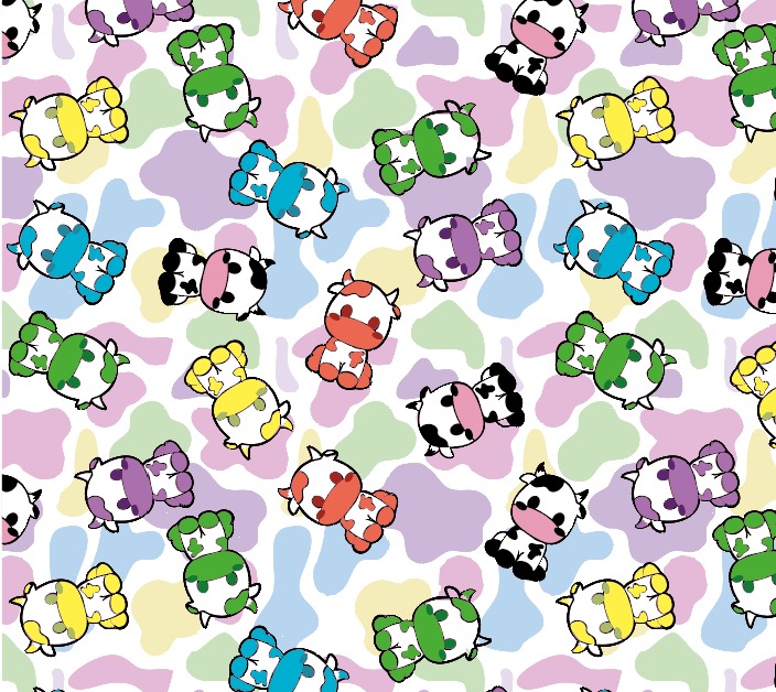 BRUSH ESTAMPADO VACAS COLORES