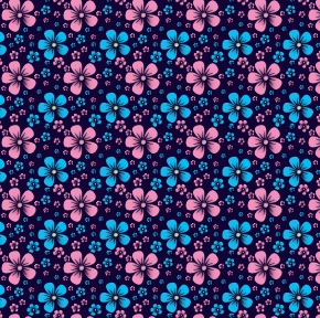 BRUSH ESTAMPADO FLORES FUCSIA Y TURQUESA