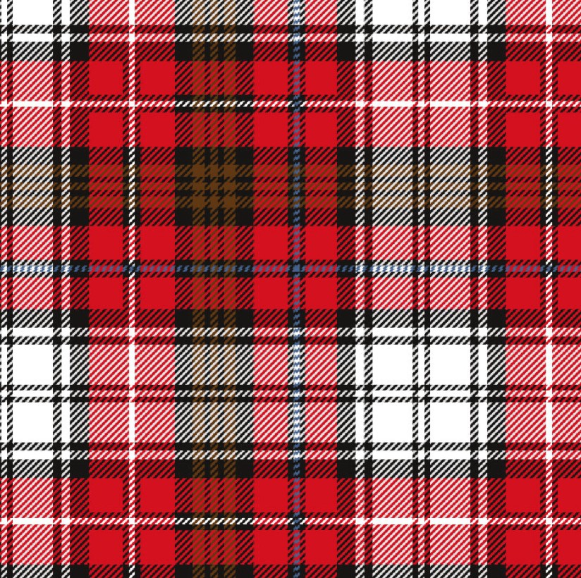 BRUSH ESTAMPADO CUADROS BLANCOSY ROJO