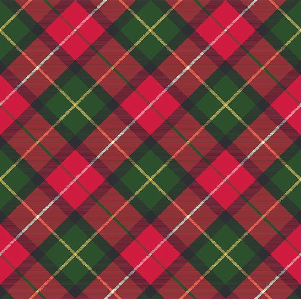 BRUSH ESTAMPADO ROMBOS ROJOS Y VERDES