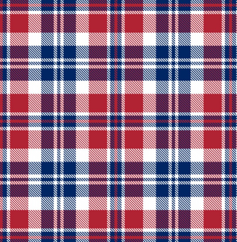 BRUSH ESTAMPADO CUADROS AZUL ROJO Y BLANCO