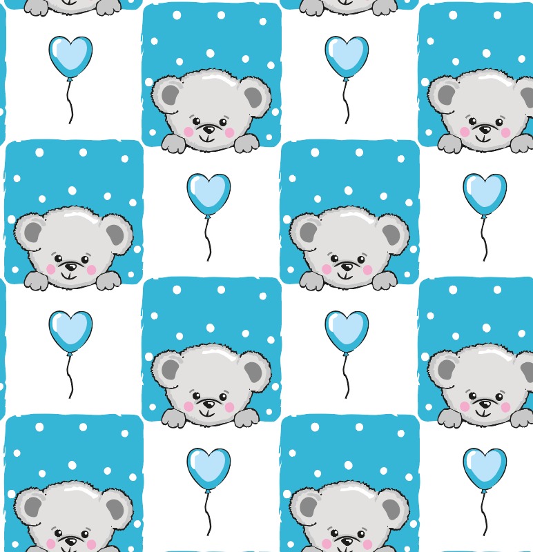 BRUSH ESTAMPADO OSITO BEBE CELESTE