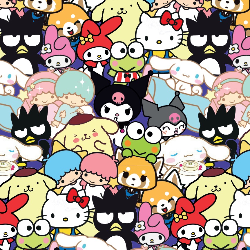 BRUSH ESTAMPADO HELLO KITTY Y SUS AMIGOS