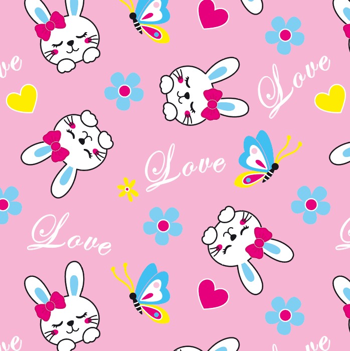 BRUSH ESTAMPADO CONEJOS ROSA