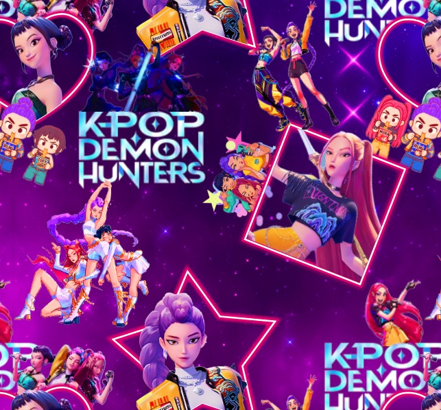 BRUSH ESTAMPADO HUNTRIX KPOP DEMON HUNTERS MIX MORADO