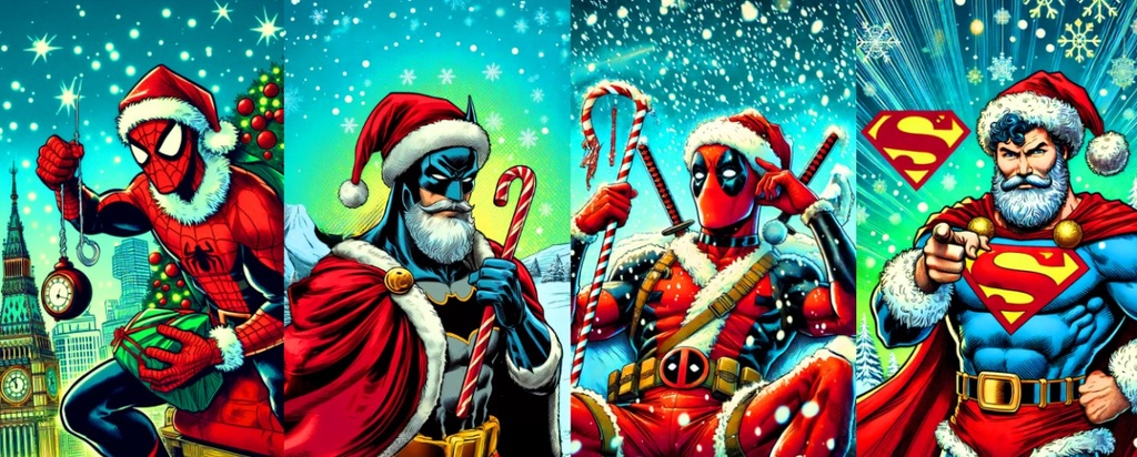 BRUHS ESTAMPADO FRENTES NAVIDAD SUPER HEROES NIÑO