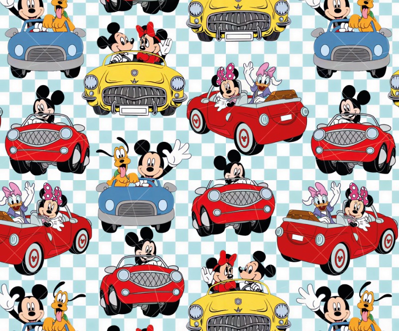 BRUSH ESTAMPADO MICKEY MOUSE EN CARRO