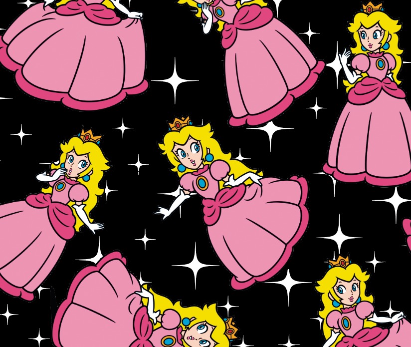 BRUSH ESTAMPADO PEACH FONDO NEGRO