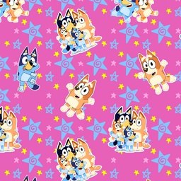 [DBL1000] BRUSH ESTAMPADO BLUEY FONDO ROSADO CON ESTRELLAS