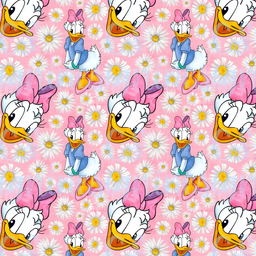 [DDS1001] BRUSH ESTAMPADO DAYSI FONDO ROSADO CON FLORES