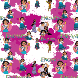 [DEN1001] BRUSH ESTAMPADO ENCANTO FONDO BLANCO MANCHAS FUCSIA