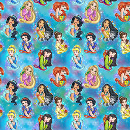 [DPD1002] BRUSH ESTAMPADO PRINCESAS DISNEY FONDO TURQUESA