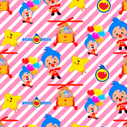 [DPP1000] BRUSH ESTAMPADO PLIM PLIM FONDO DE RAYAS ROSAS