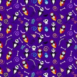 [HJK1004] BRUSH ESTAMPADO JACK SKELLINGTON FONDO MORADO
