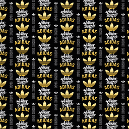 [MAD1000] BRUSH ESTAMPADO ADIDAS DORADO FONDO NEGRO