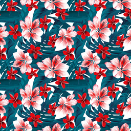 [FLO1009] BRUSH ESTAMPADO FLORES HAWAIANAS FONDO VERDE