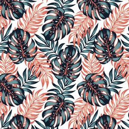 [FLO1045] BRUSH ESTAMPADO HOJAS VERDES & NARANJAS FONDO BLANCO