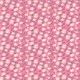 [FLO1048] BRUSH ESTAMPADO MARGARITAS FONDO ROSA