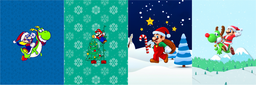 [NMB1001] BRUSH ESTAMPADO FRENTES NAVIDEÑOS MARIOS BROS X4