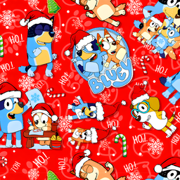 [NBL1000] BRUSH ESTAMPADO NAVIDAD BLUEY ROJO
