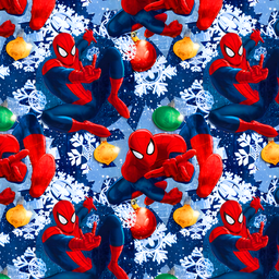[NHA1000] BRUSH ESTAMPADO NAVIDEÑO MARVEL SPIDER-MAN FONDO AZUL