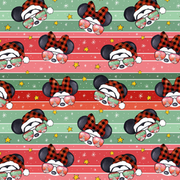 [NMK1004] BRUSH ESTAMPADO NAVIDAD MINNIE  GORRITO NAVIDEÑO