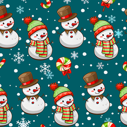 [NMN1002] BRUSH ESTAMPADO NAVIDEÑO MUÑECOS DE NIEVE FONDO VERDE