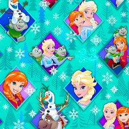 [NPR1007] BRUSH ESTAMPADO FROZEN FONDO TURQUESA