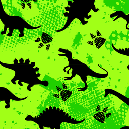 [VDS1003] BRUSH ESTAMPADO DINOSAURIOS FONDO VERDE