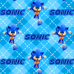 [VSC1000] BRUSH ESTAMPADO SONIC FONDO DE CUADROS CELESTES